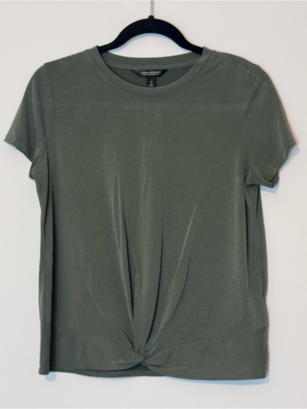 Banana Republic Sandwash Modal Olive Green Twist-Front Top Small